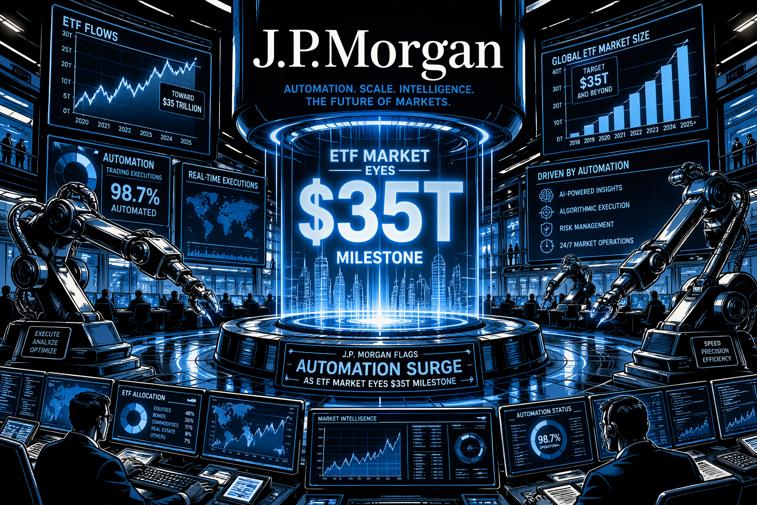 J.P. Morgan signale une montée en puissance de l&rsquo;automatisation alors que le marché des ETF envisage un jalon de 35 000 milliards de dollars