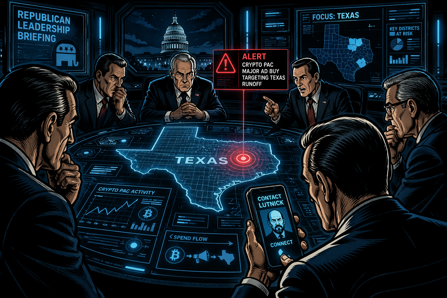 Les dirigeants républicains, alarmés par la poussée du Crypto PAC au Texas, contactent Lutnick.