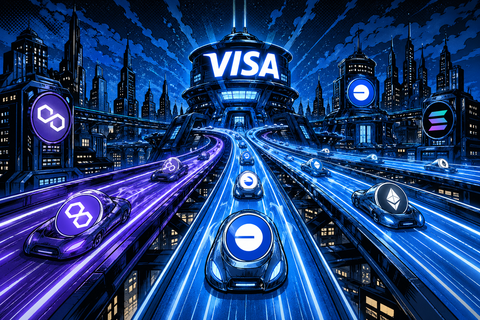 Visa ajoute Base, Polygon, et d&rsquo;autres alors que le volume de règlement des stablecoins monte en flèche.