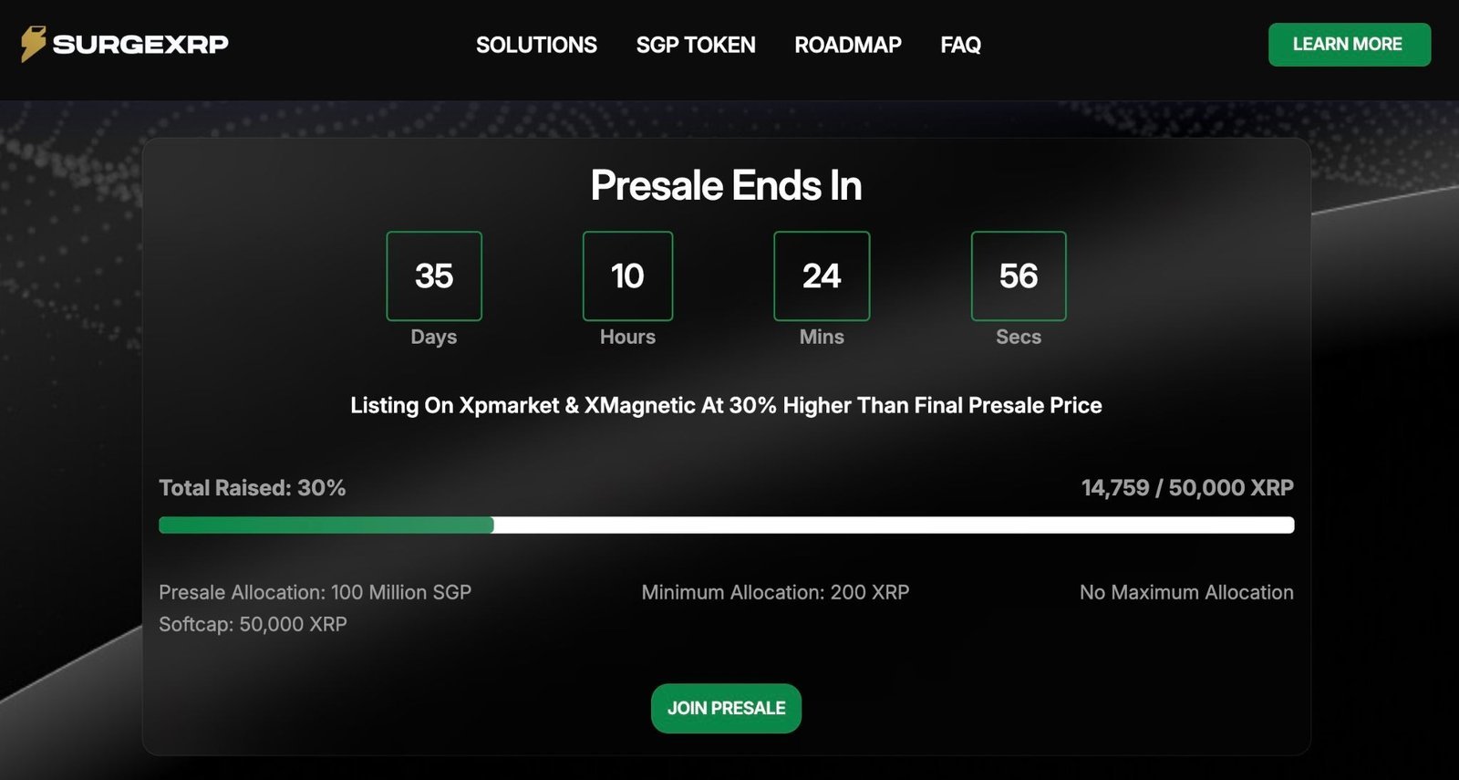 SurgeXRP Presale s&rsquo;accélère suite aux nouvelles de mise à niveau de XRP, 30 % du soft cap atteint avant les débuts de la plateforme RWA
