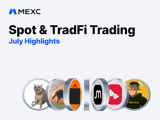 Les temps forts de MEXC en juillet : le volume des contrats à terme sur actions en hausse de 111 %, les actions tokenisées représentent 62 % du marché spot TradFi
