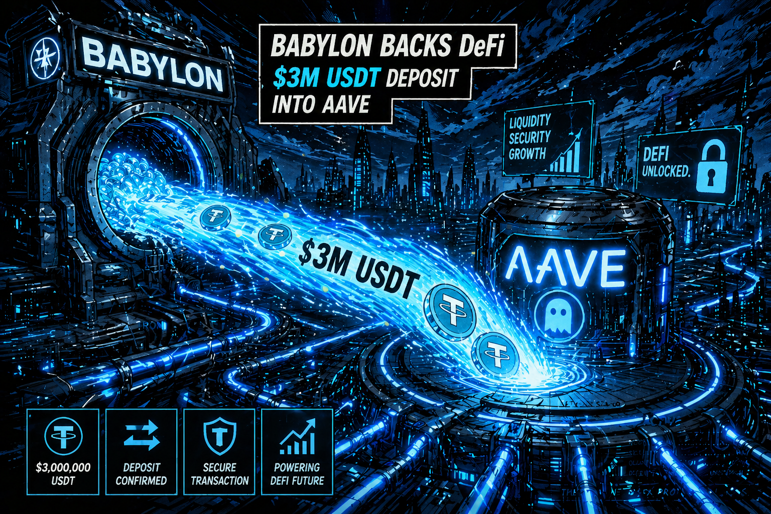 Babylon unterstützt DeFi mit einer Einzahlung von 3 Mio. USDT in Aave