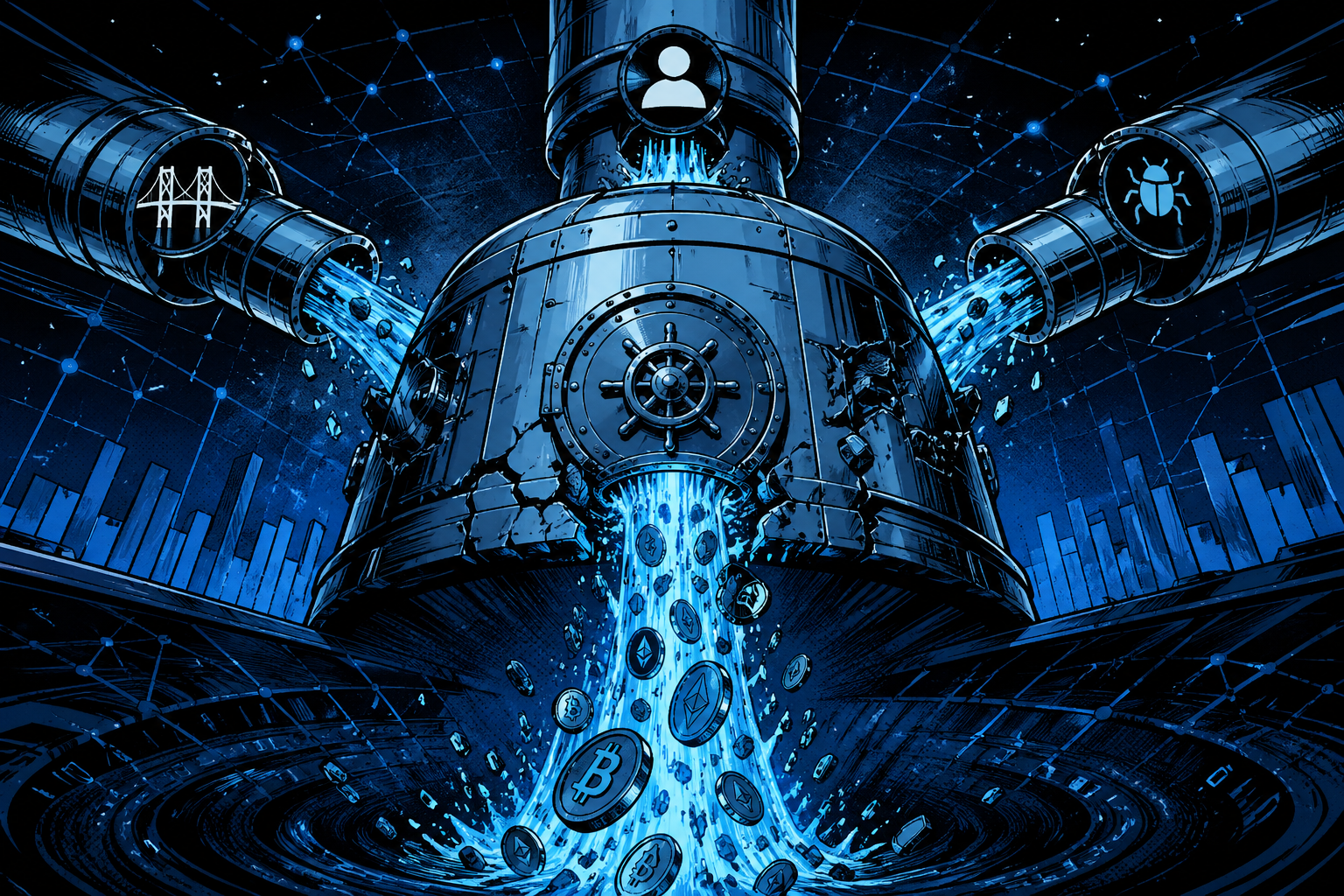 Krypto-Hacks im April 2026 belaufen sich auf 620 Mio. $, während Brückenausfälle und Admin-Exploits die Angriffe dominieren.