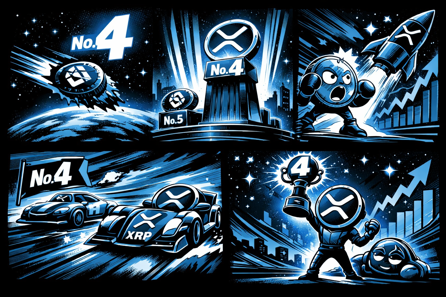 XRP erobert Platz 4 zurück, da der Kampf um die Marktkapitalisierung mit BNB sich verschärft