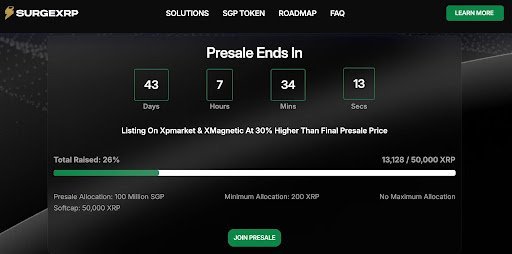 XRP News: Da XRP auf Jahrestiefstwerte fällt, wenden sich Ripple-Wale SurgeXRP zu, da Vorverkauf 20 % des Soft Caps überschreitet
