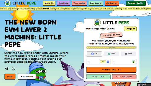 ETH-Meme Coin Little Pepe zet het sterke voorverkoopmomentum voort met een opbrengst van meer dan $ 28 miljoen