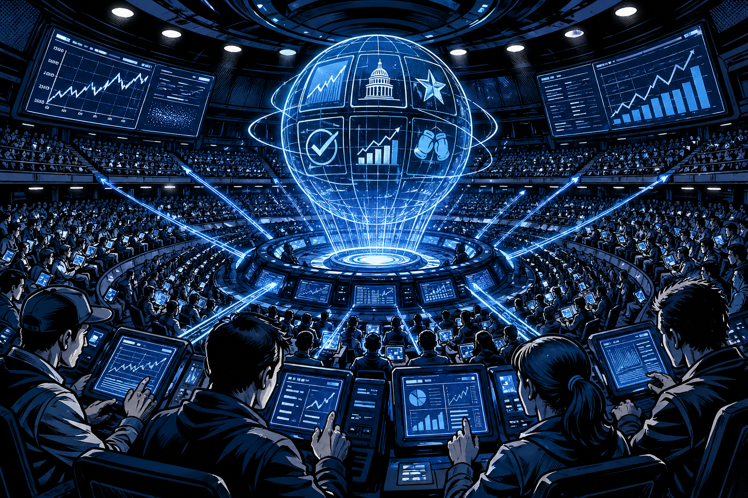 Retailhandelaren stuwen voorspellingsmarkten naar $25,7 miljard nu crypto- en real-world weddenschappen groeien.