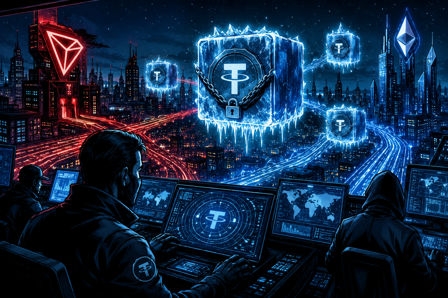 Tether bevriest meer dan $515 miljoen aan USDT op Tron en Ethereum