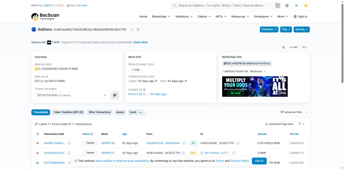 CLO whale wallet overview